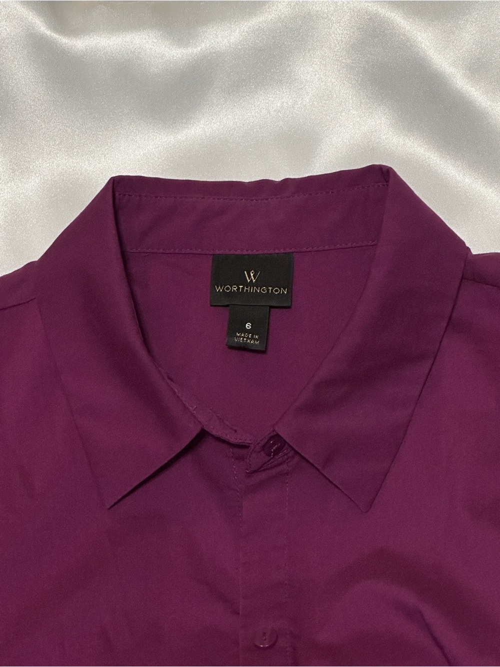 Worthington Women's Button-Down Shirt in Plum - Picture 2 of 2